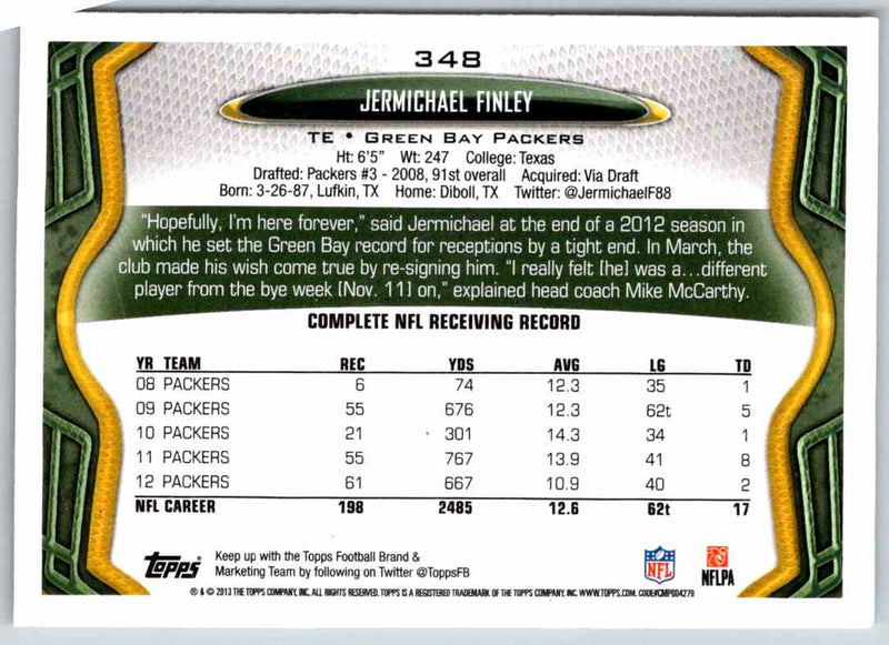 2013 Topps Jermichael Finley