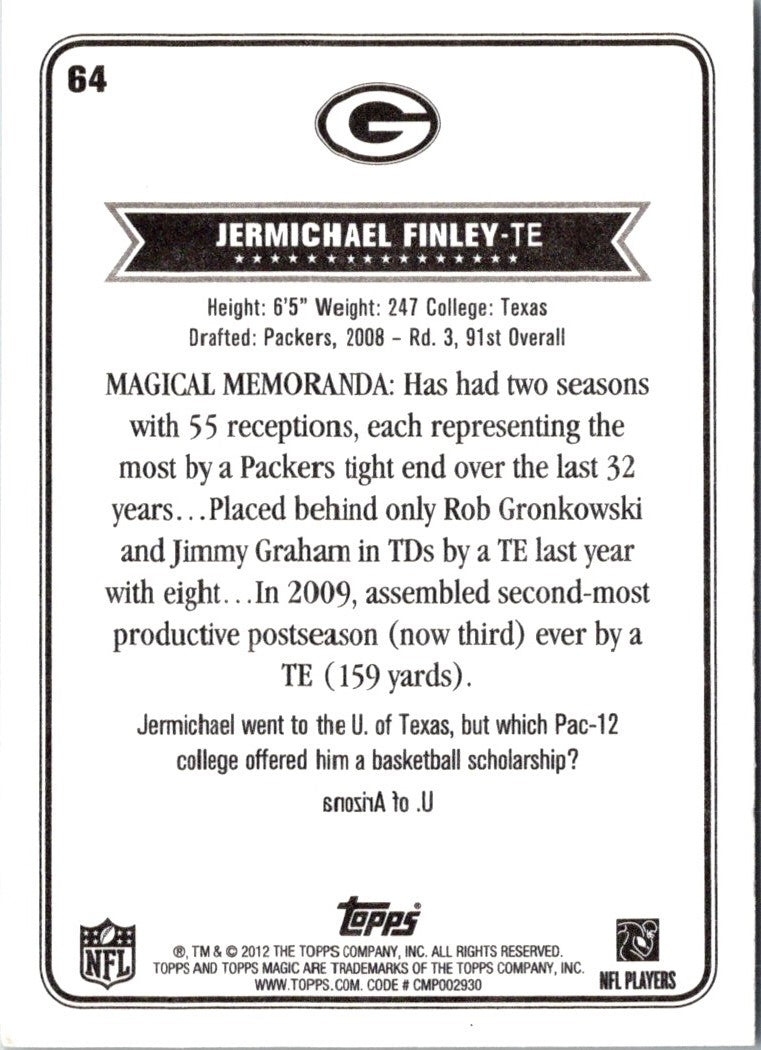 2012 Topps Chrome Jermichael Finley