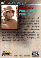 2001 Royal Rookies Throwbacks Marlon Byrd #8