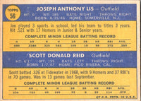 1970 Topps Phillies 1970 Rookie Stars - Joe Lis/Scott Reid #56 Rookie EX-MT+