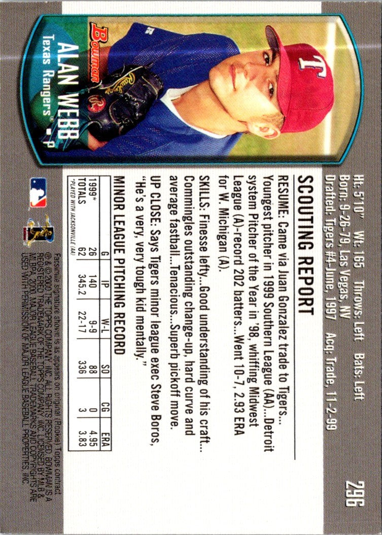 2000 Bowman Alan Webb