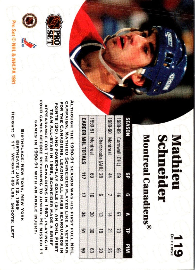 1991 Pro Set Mathieu Schneider