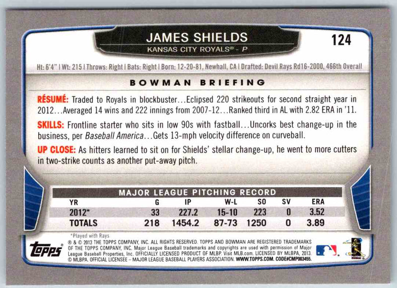 2013 Bowman James Shields