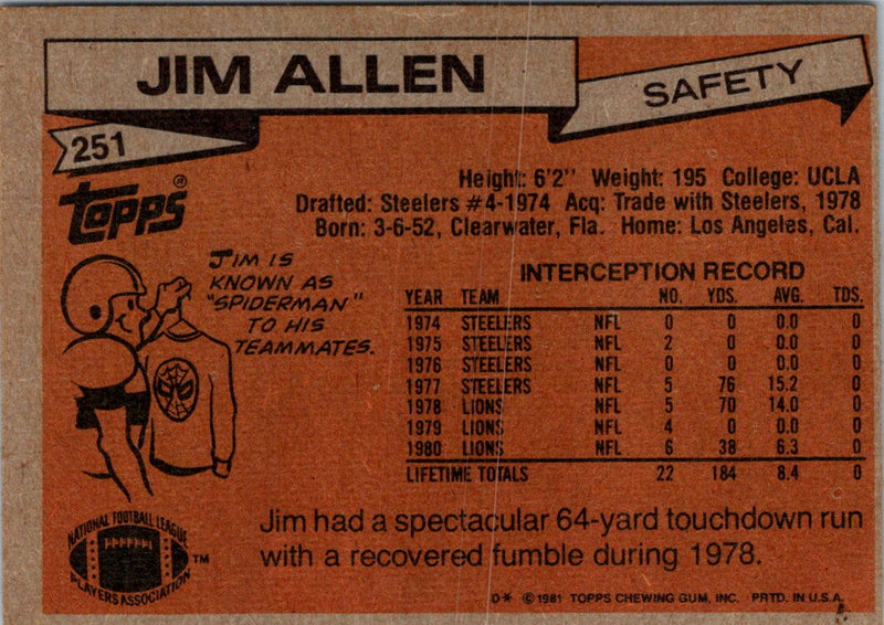 1981 Topps Jim Allen
