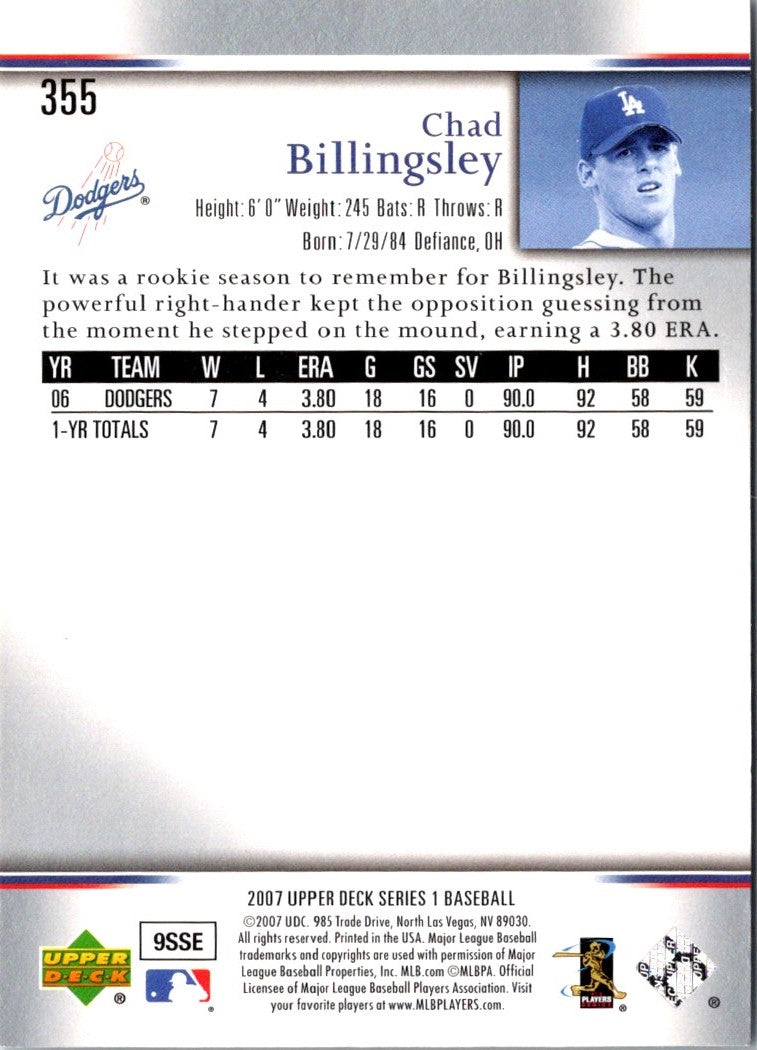 2007 Upper Deck Chad Billingsley