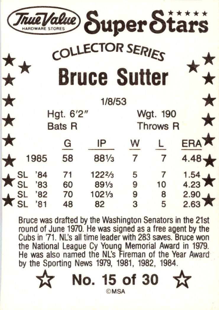 1986 True Value Bruce Sutter