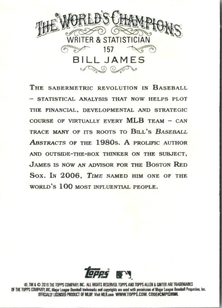 2018 Topps Allen & Ginter Bill James