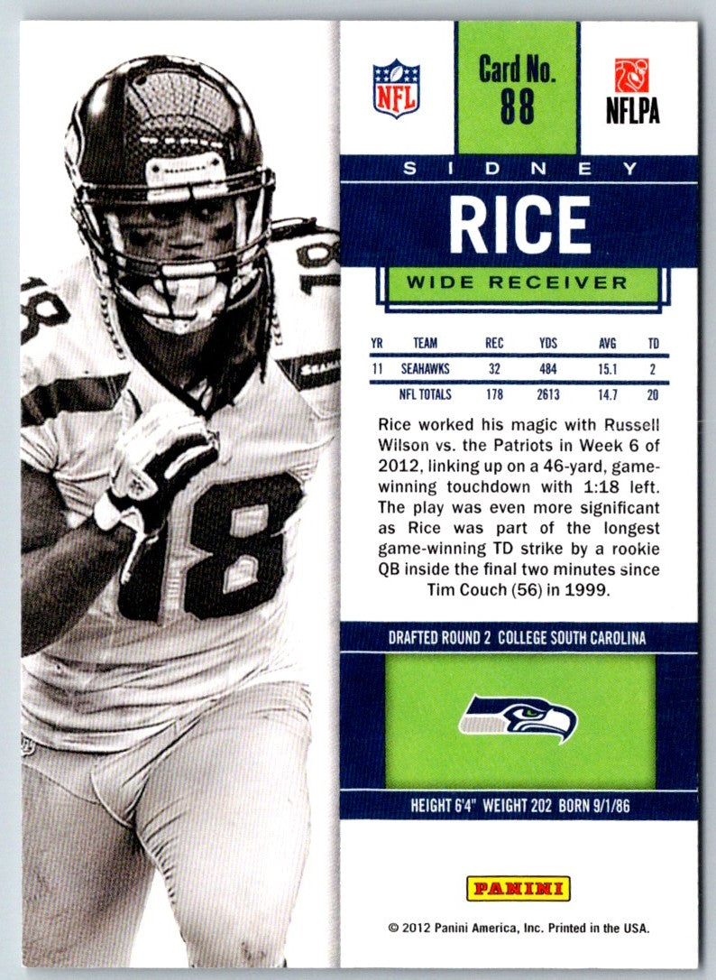 2012 Panini Contenders Sidney Rice