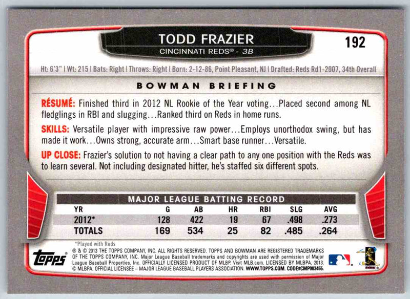 2014 Bowman Todd Frazier