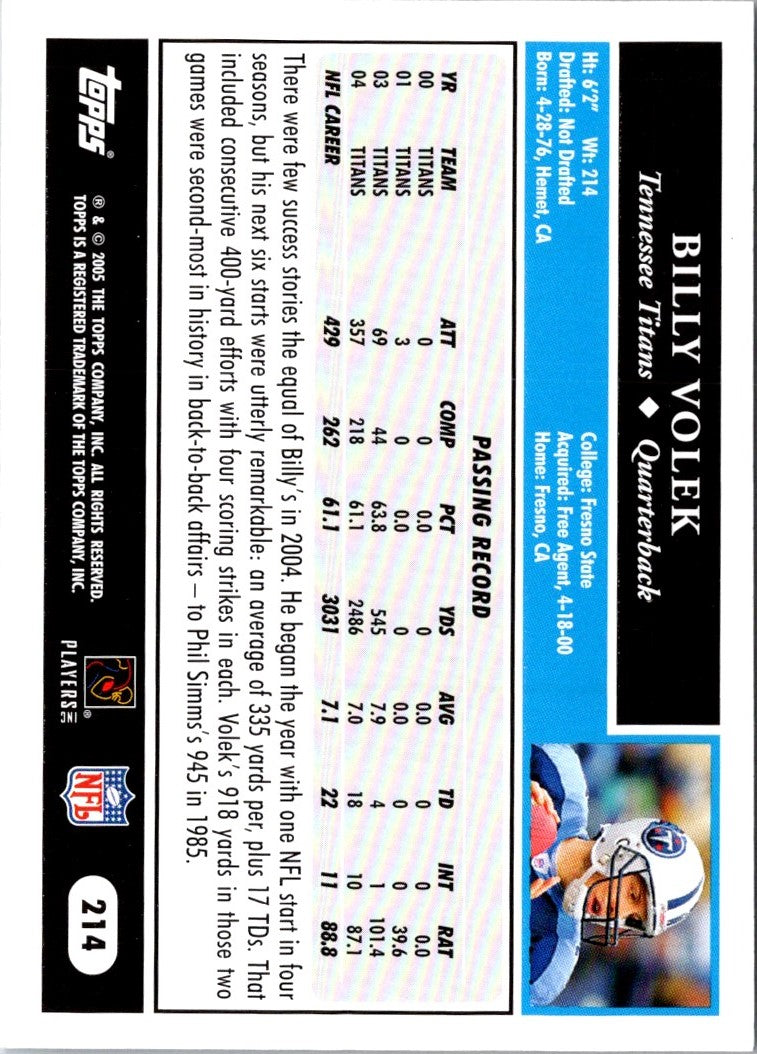 2005 Topps Billy Volek