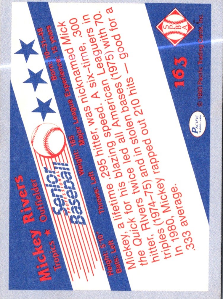 1990 Pacific Senior League Mickey Rivers