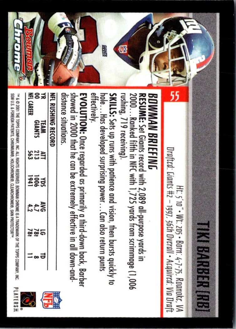 2001 Bowman Chrome Tiki Barber