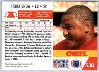 1992 Proset Percy Snow #538