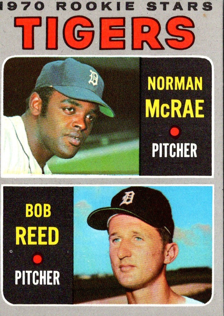 1970 Topps Tigers 1970 Rookie Stars - Norm McRae/Bob Reed