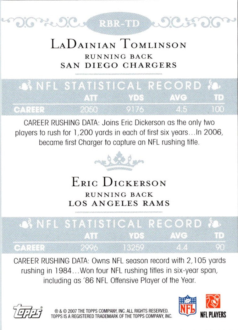 2007 Topps LaDainian Tomlinson/Eric Dickerson