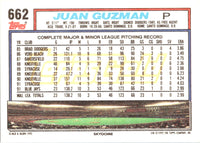 1992 Topps Juan Guzman #662 Rookie