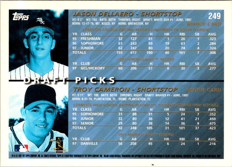 1998 Topps Jason Dellaero/Troy Cameron