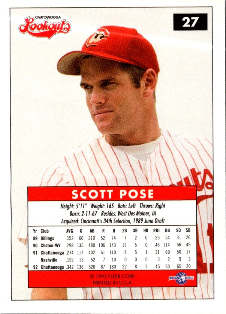 1992 Fleer Excel Scott Pose