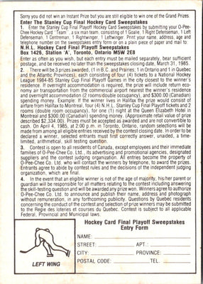 1984 O-Pee-Chee Centreman #NNO