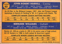1970 Topps Giants 1970 Rookie Stars - John Harrell/Bernie Williams #401 Rookie EX-MT+