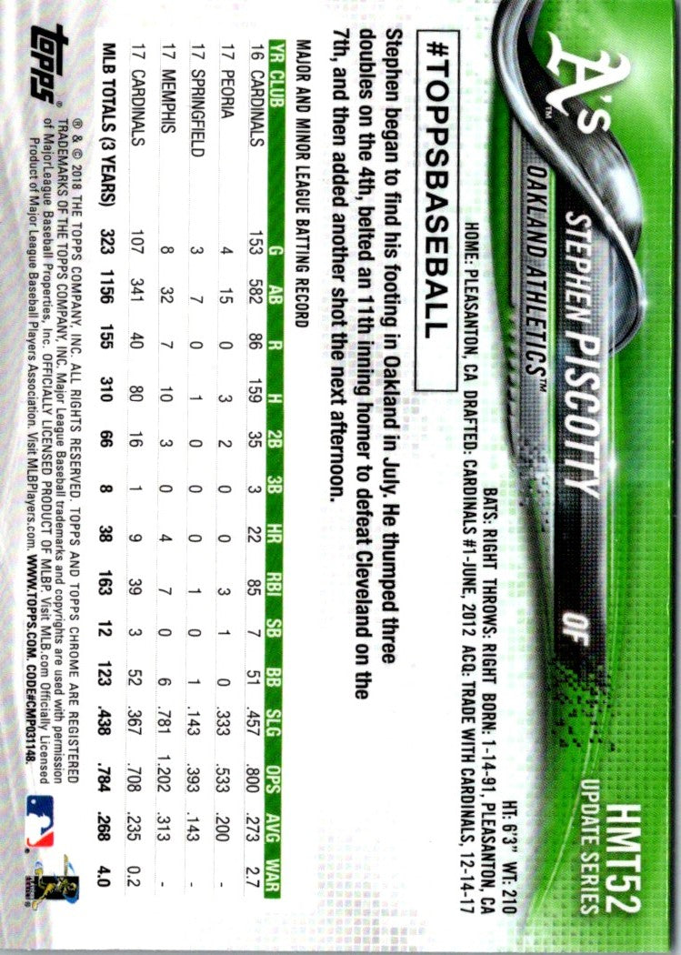 2018 Topps Chrome Update Edition Stephen Piscotty