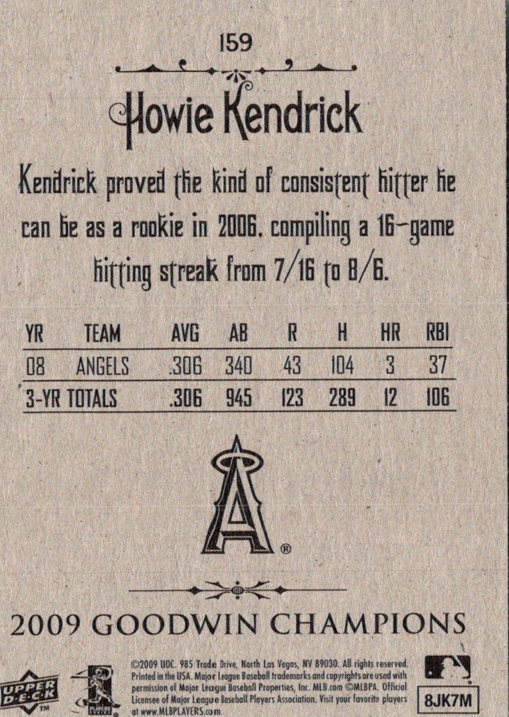 2009 Upper Deck Goodwin Champions Howie Kendrick