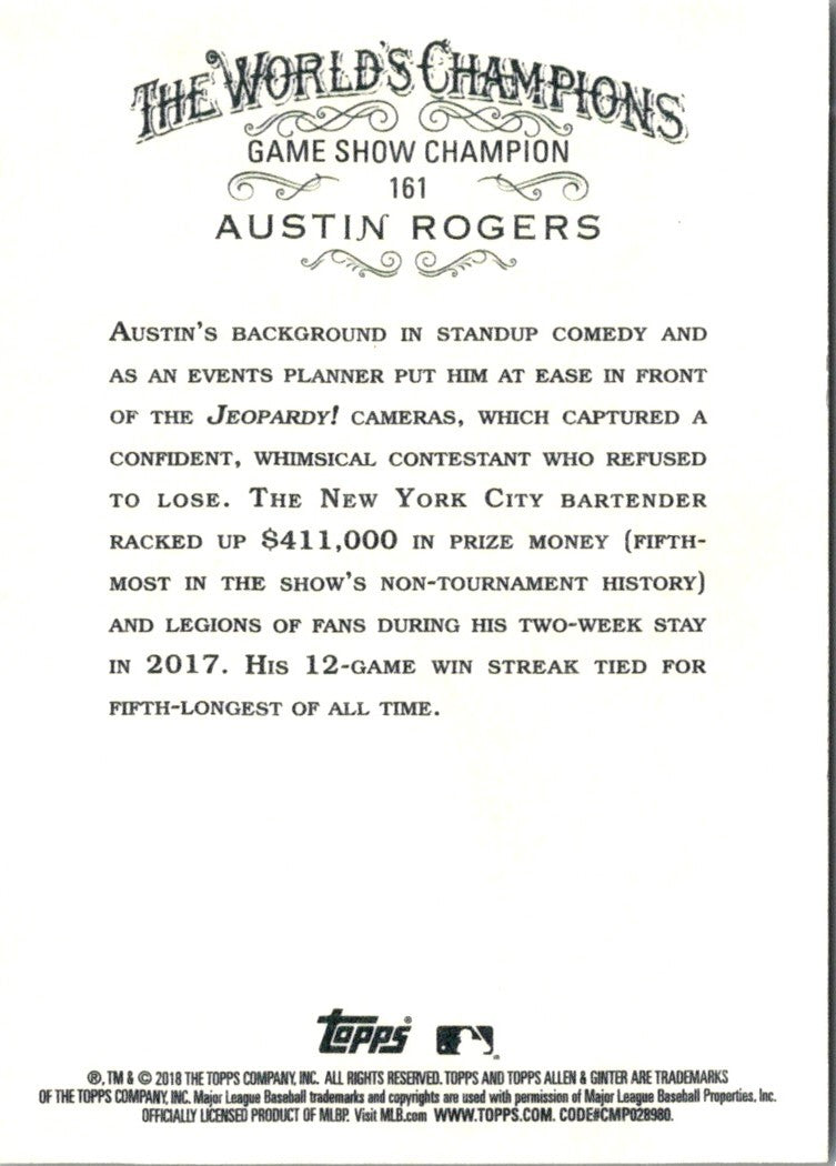 2018 Topps Allen & Ginter Austin Rogers