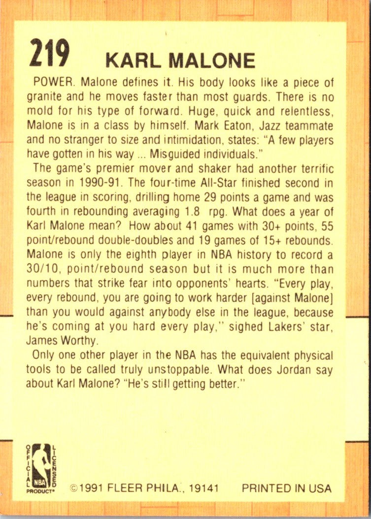 1991 Fleer Karl Malone