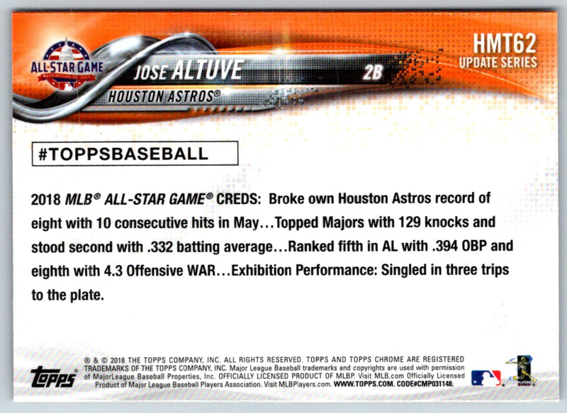 2018 Topps Chrome Update Edition Jose Altuve