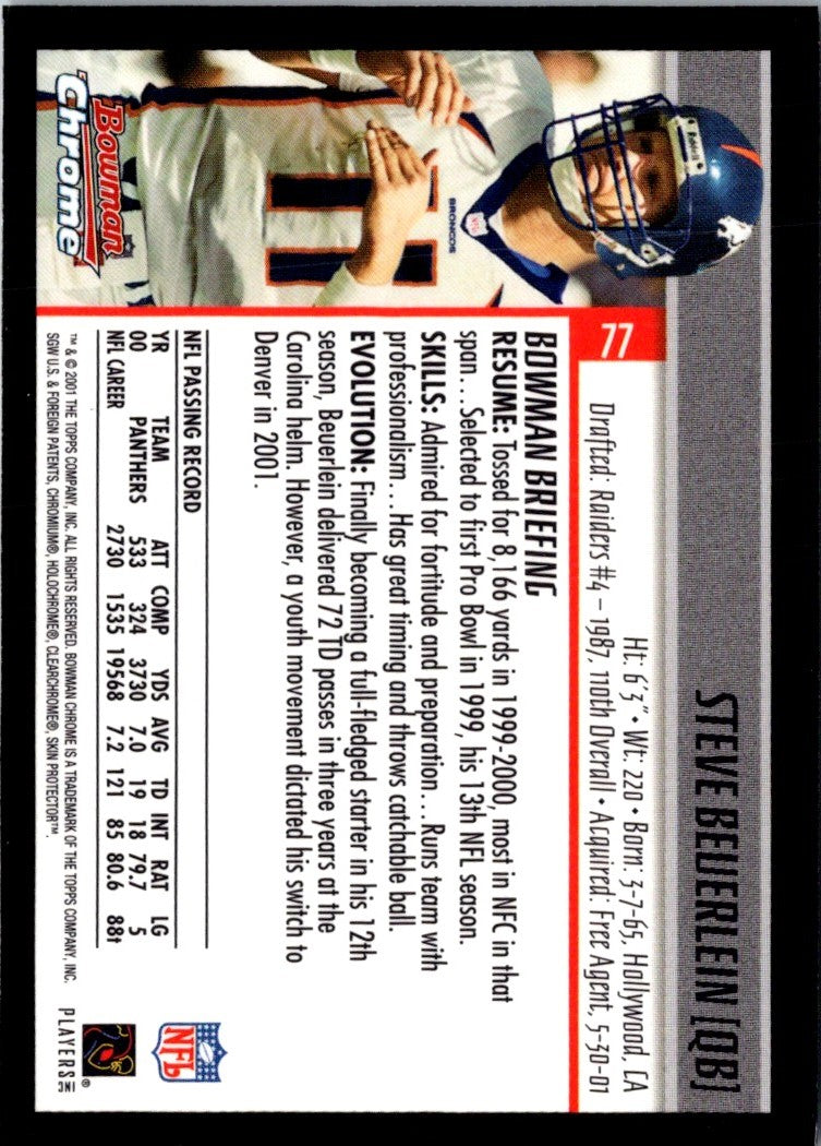 2001 Bowman Steve Beuerlein