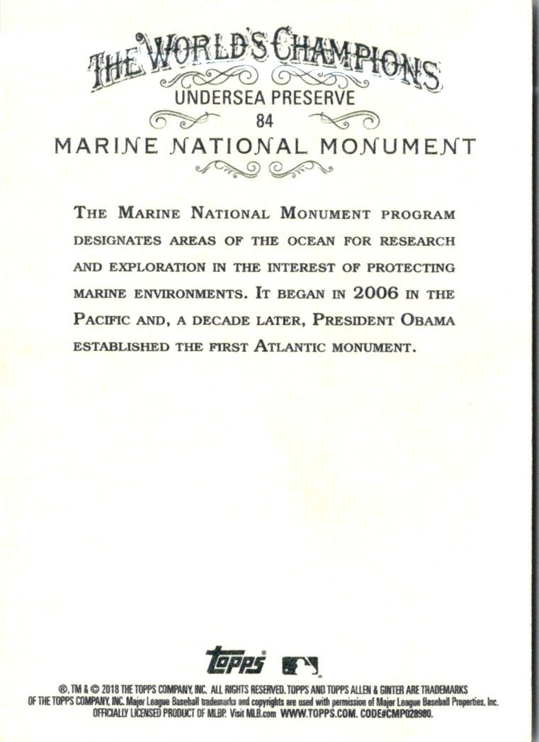 2018 Topps Allen & Ginter Marine National Monument