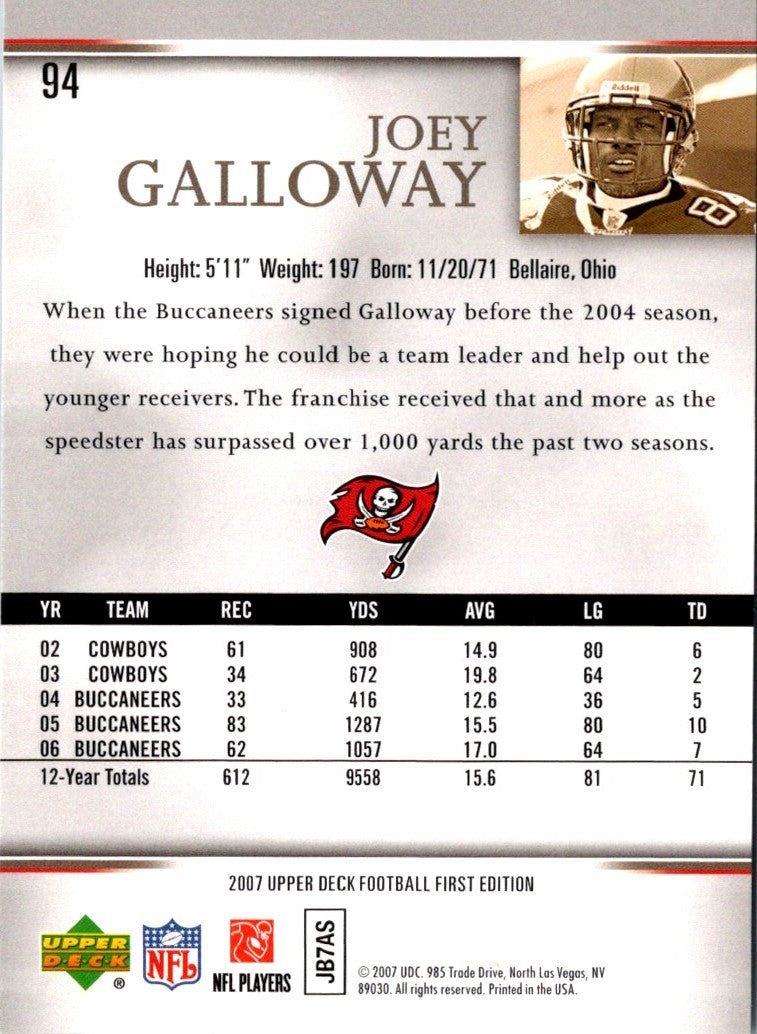 2007 Upper Deck First Edition Joey Galloway