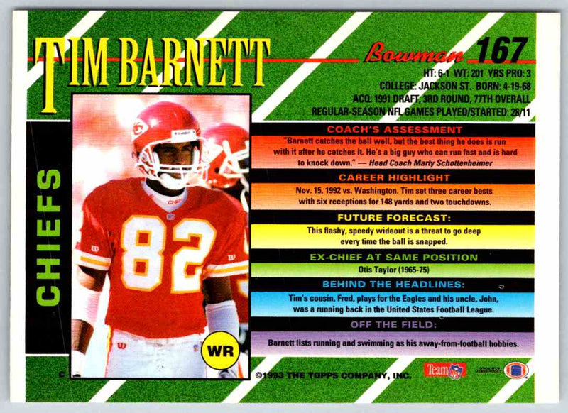 1993 Bowman Football Tim Barnett