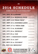2014 Upper Deck Conference Greats Arkansas Team Schedule