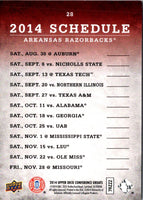 2014 Upper Deck Conference Greats Arkansas Team Schedule #28