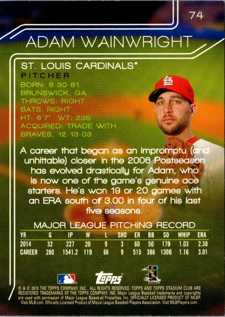 2015 Stadium Club Adam Wainwright