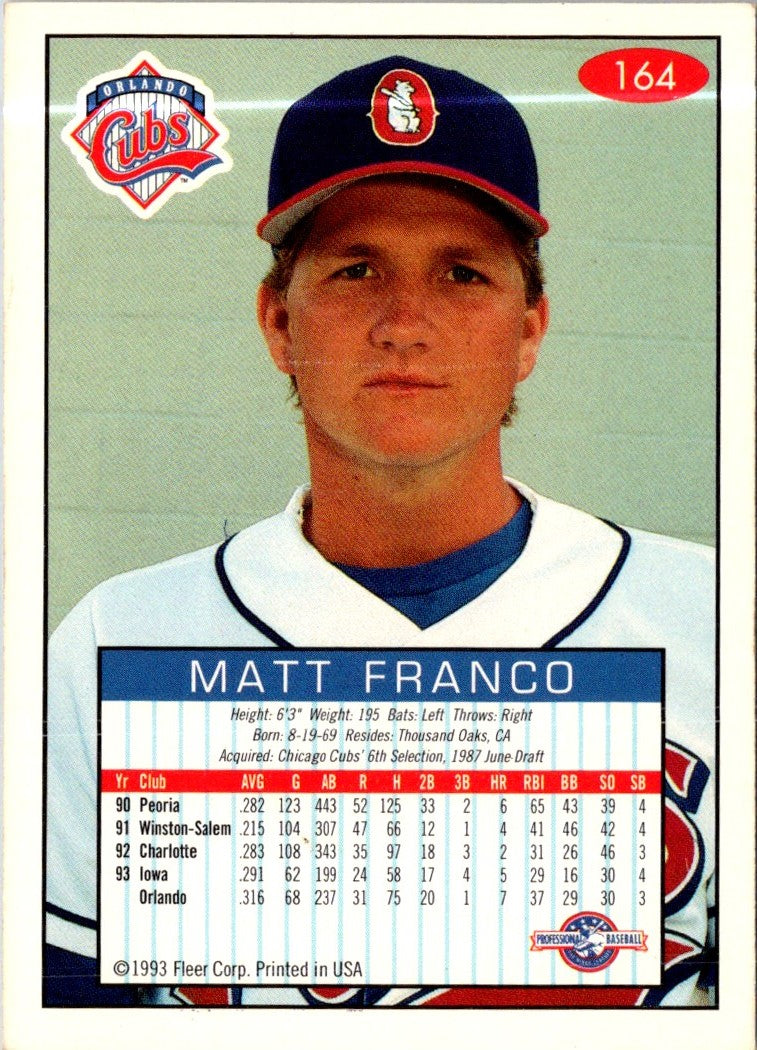 1993 Fleer Excel Matt Franco