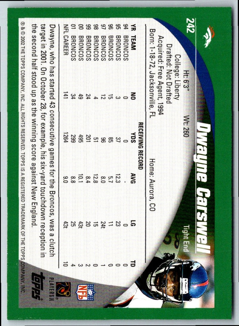 2002 Topps Dwayne Carswell