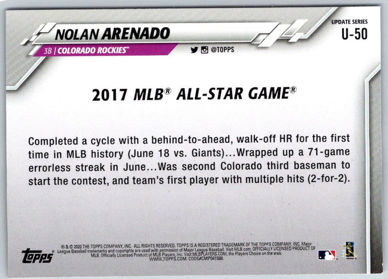 2020 Topps Update Nolan Arenado