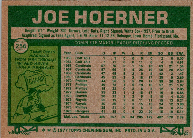 1977 Topps Joe Hoerner