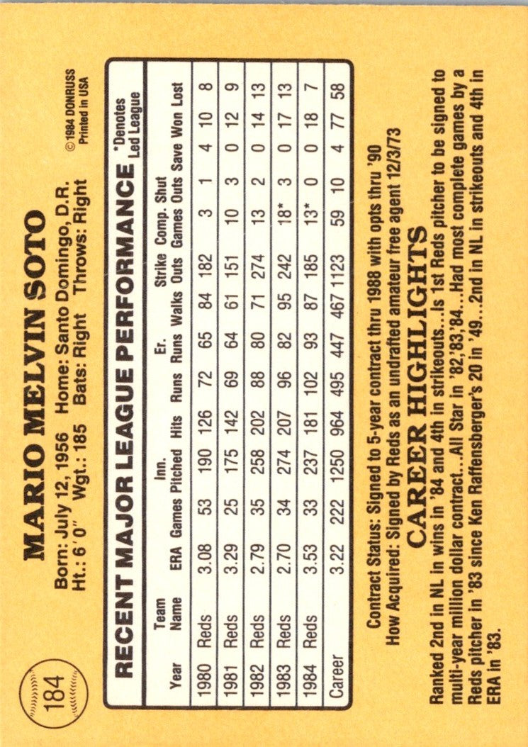 1985 Donruss Mario Soto