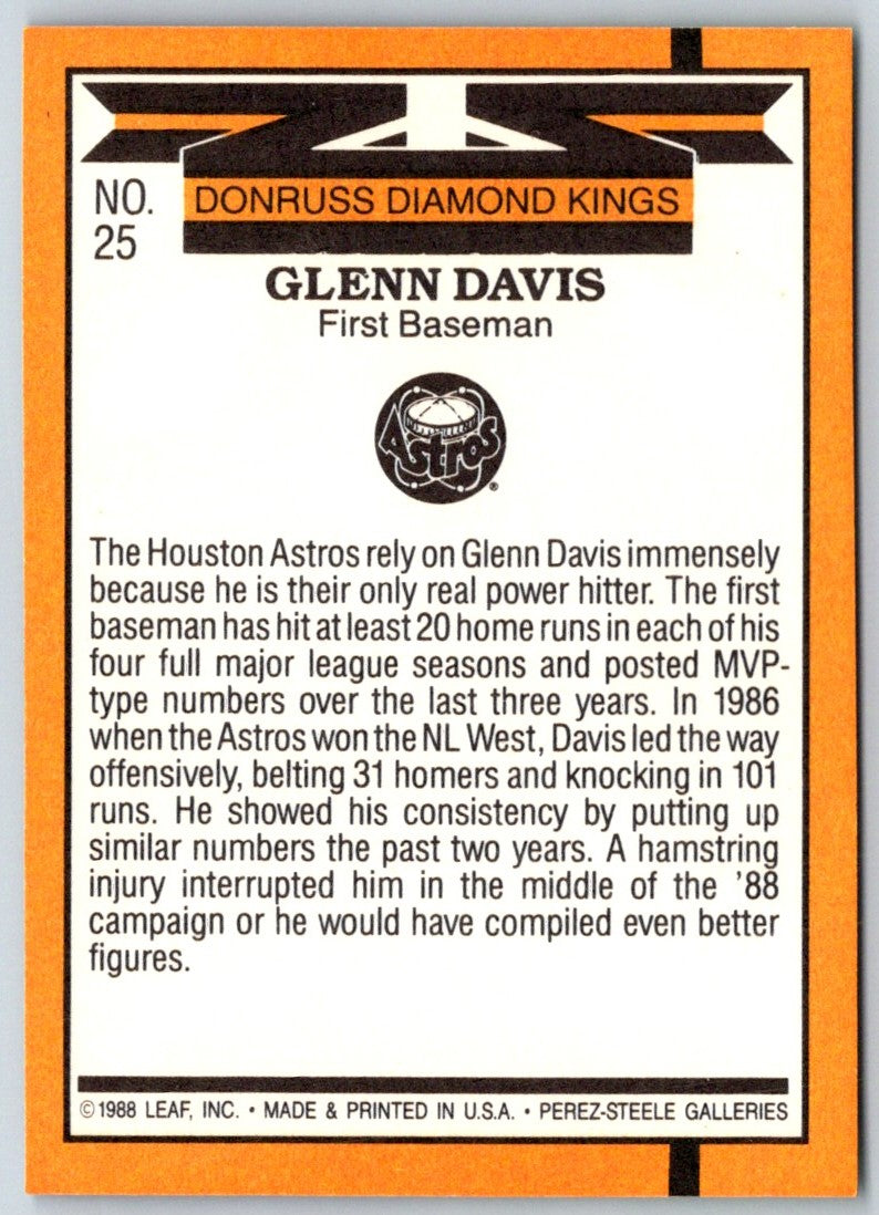 1989 Donruss Diamond  Kings Glenn Davis