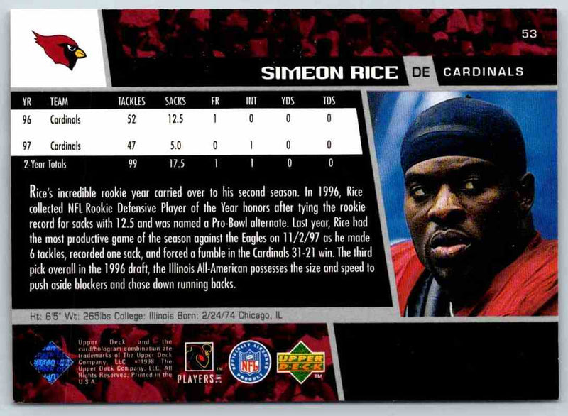 1998 Upper Deck Simeon Rice