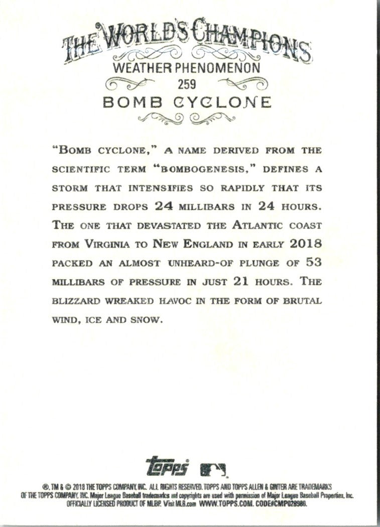 2018 Topps Allen & Ginter Bomb Cyclone