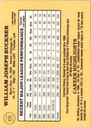 1985 Donruss Bill Buckner