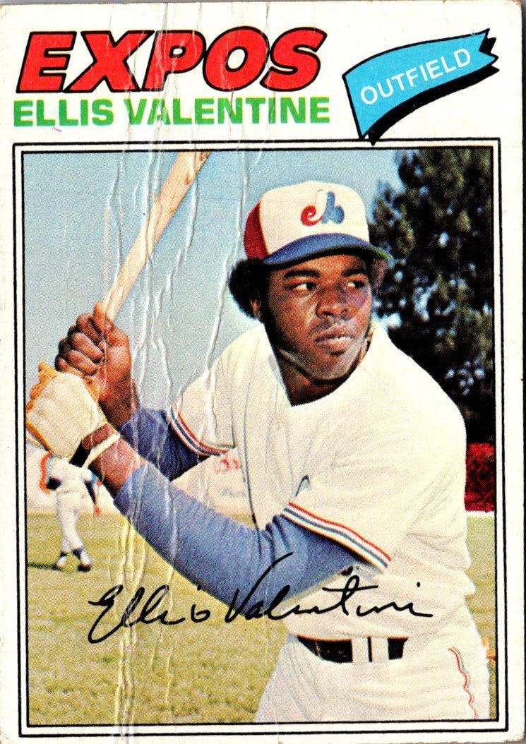 1977 Topps Ellis Valentine