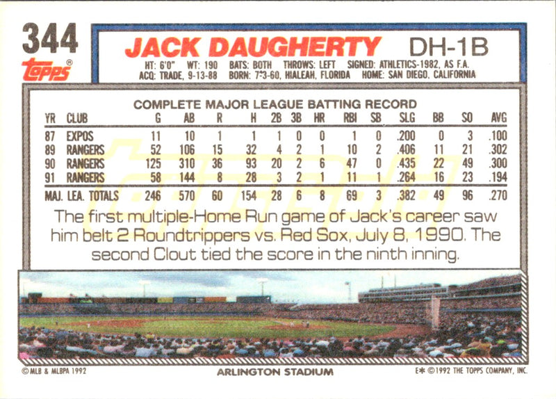 1992 Topps Jack Daugherty