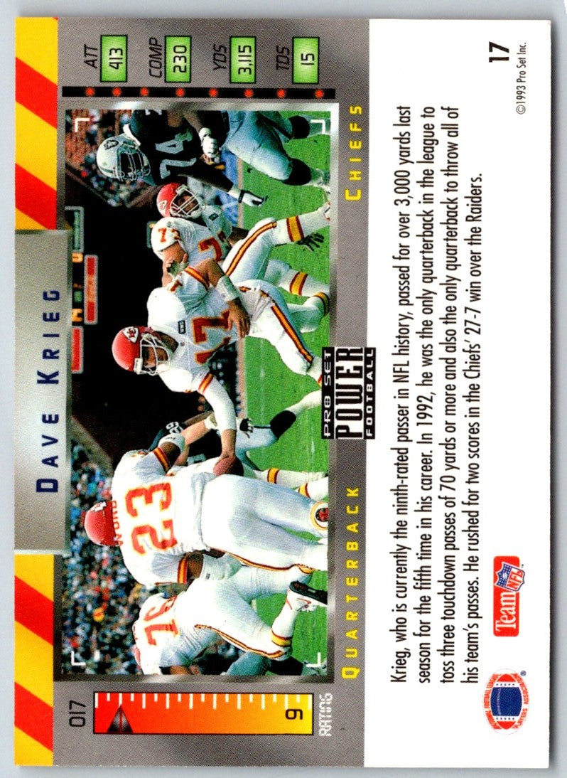1993 Pro Set Power Dave Krieg
