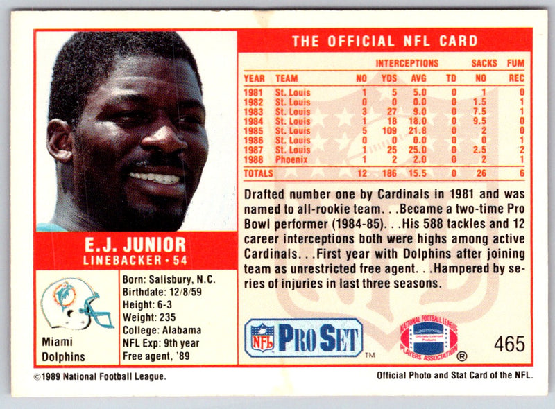 1989 Pro Set E.J. Junior