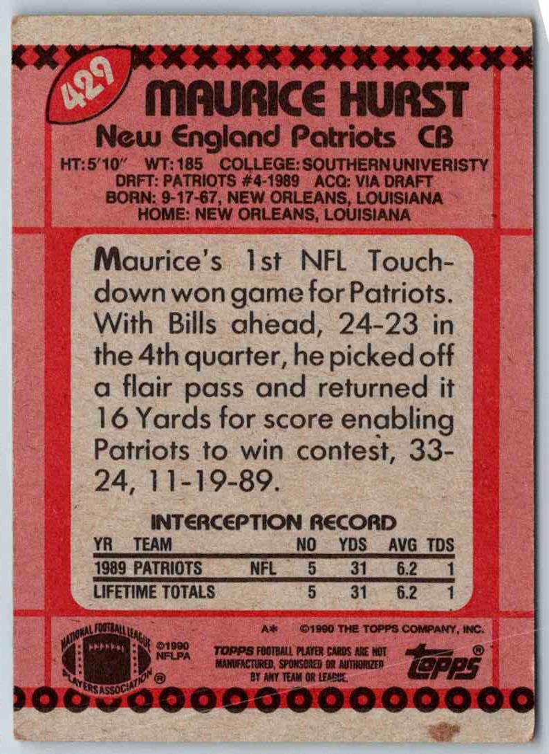 1990 Topps Maurice Hurst